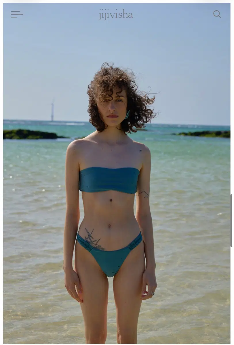 지지비샤 튜브탑 비키니