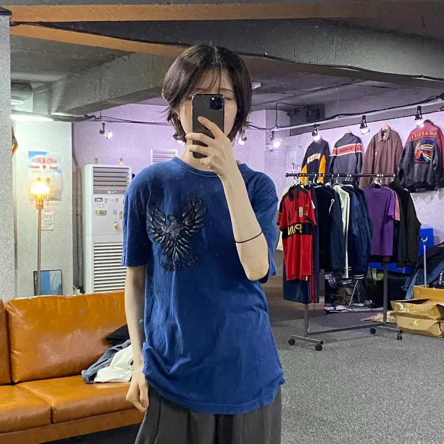 Affluence 윙 사카 인디고 블루 반팔티 B5556