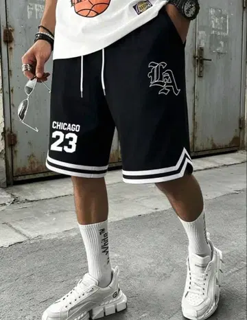 CHICAGO 23 LA 로고 숏팬츠 하프 팬츠