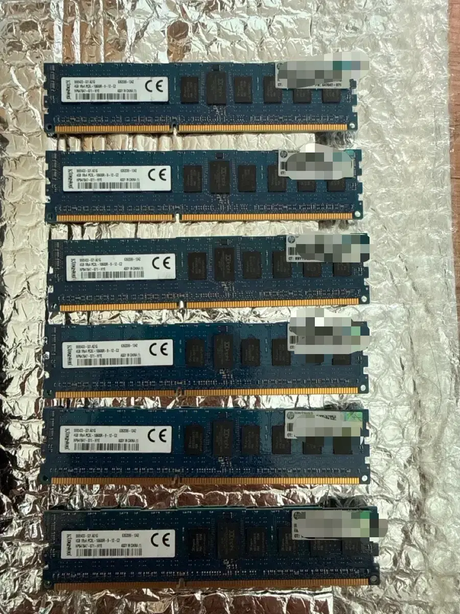 Kingston DDR3 PC3-10600U 4GB RAM 6개 개당 판매