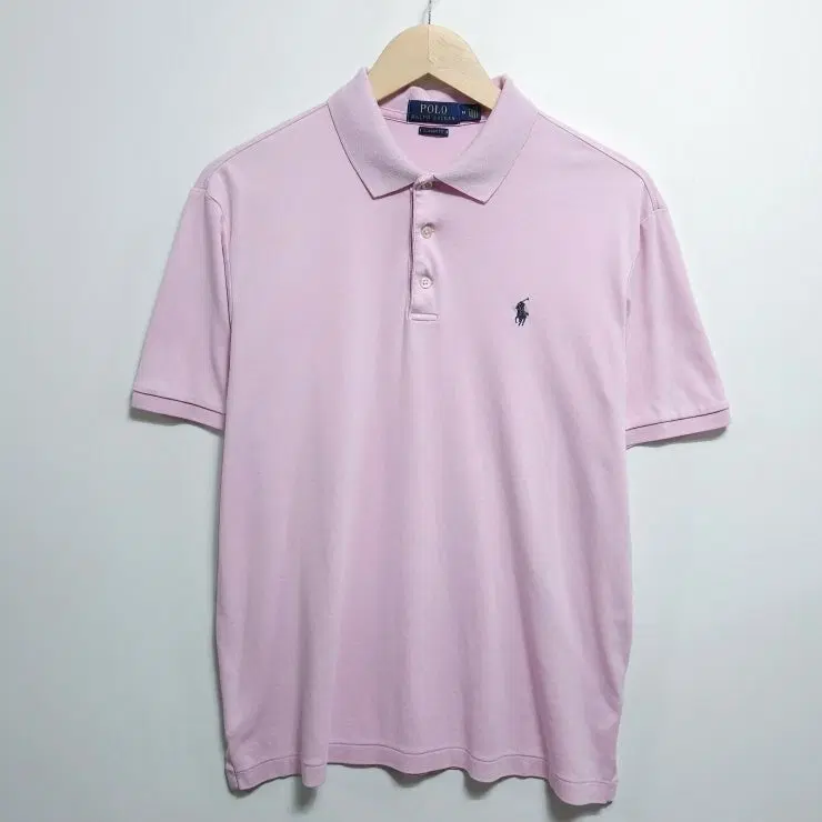 100 POLO 폴로 랄프로렌 반팔 카라티 연핑크 피마코튼