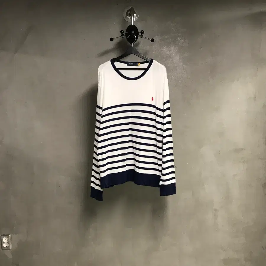폴로 랄프로렌 QR 단가라 긴팔 티셔츠 XL