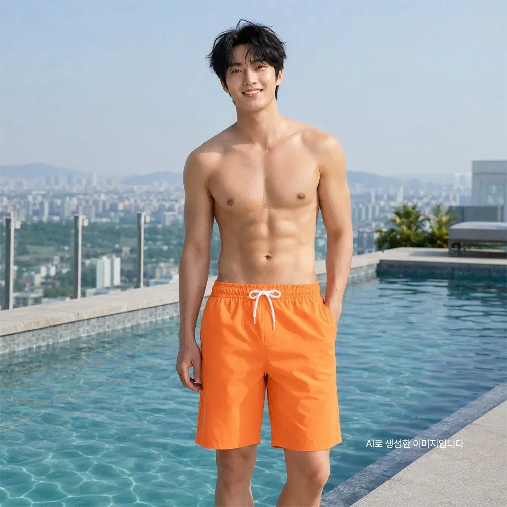 남성 4부 비치웨어 반바지