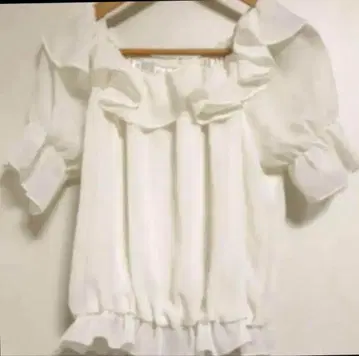 y2k 페플럼 프릴 블라우스