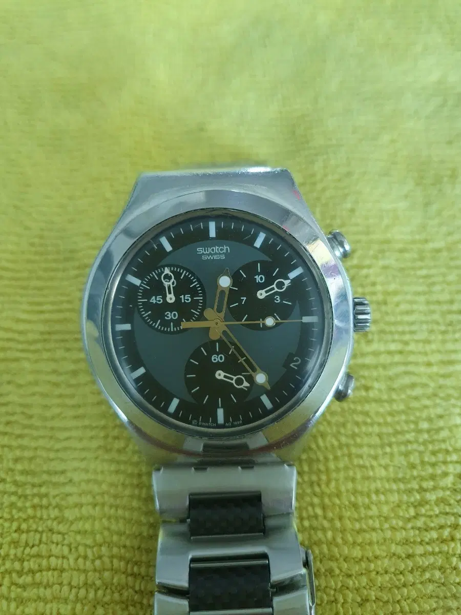 A74) Swatch 크로노그래프 블랙 남성용시계