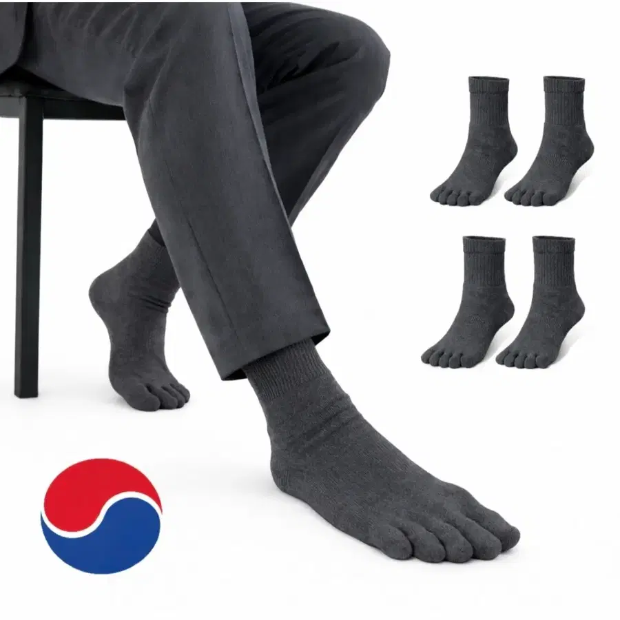 국산 순면 코마사 중목 장목 발가락양말 100켤레