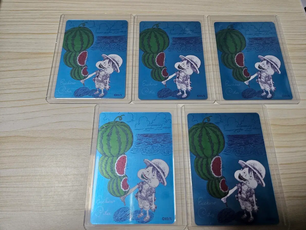 원피스카드 수박 루피 카드 5장 팝니다