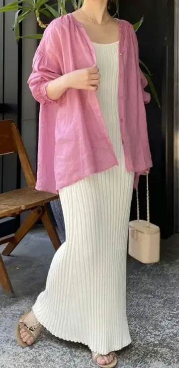 미사용 새상품 콜라주 개럴개런트 시어 라미 2WAY 개더 블라우스
