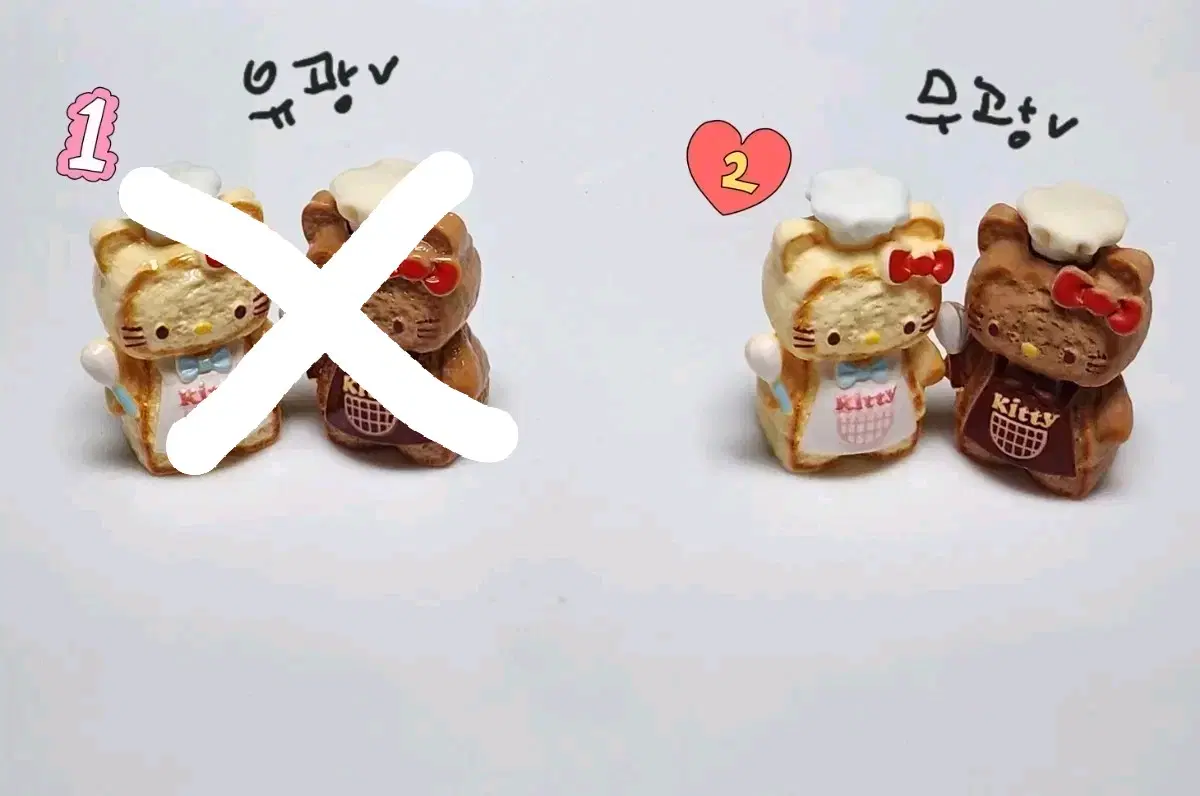 미니어처 키티 빵요리사 피규어 2종세트