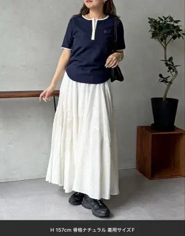 U.S. POLO ASSN. 로고 와플 헨리넥 T셔츠 F