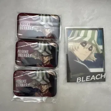 BLEACH 우라하라 키스케 홀로그램 스퀘어 캔뱃지 인스턴트 사진풍 카드