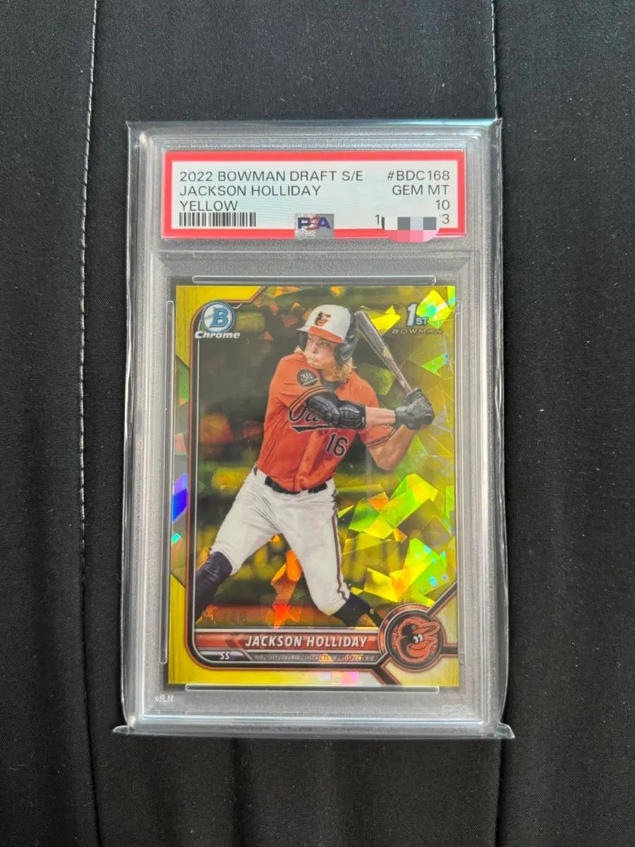 2022 Bowman Draft Sapphire Jackson Holliday Yellow /99 PSA 10
