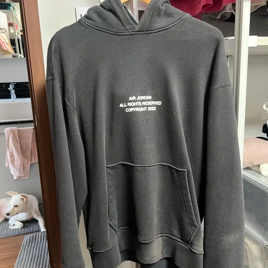 정품 에어조던 후드티 블랙 XL