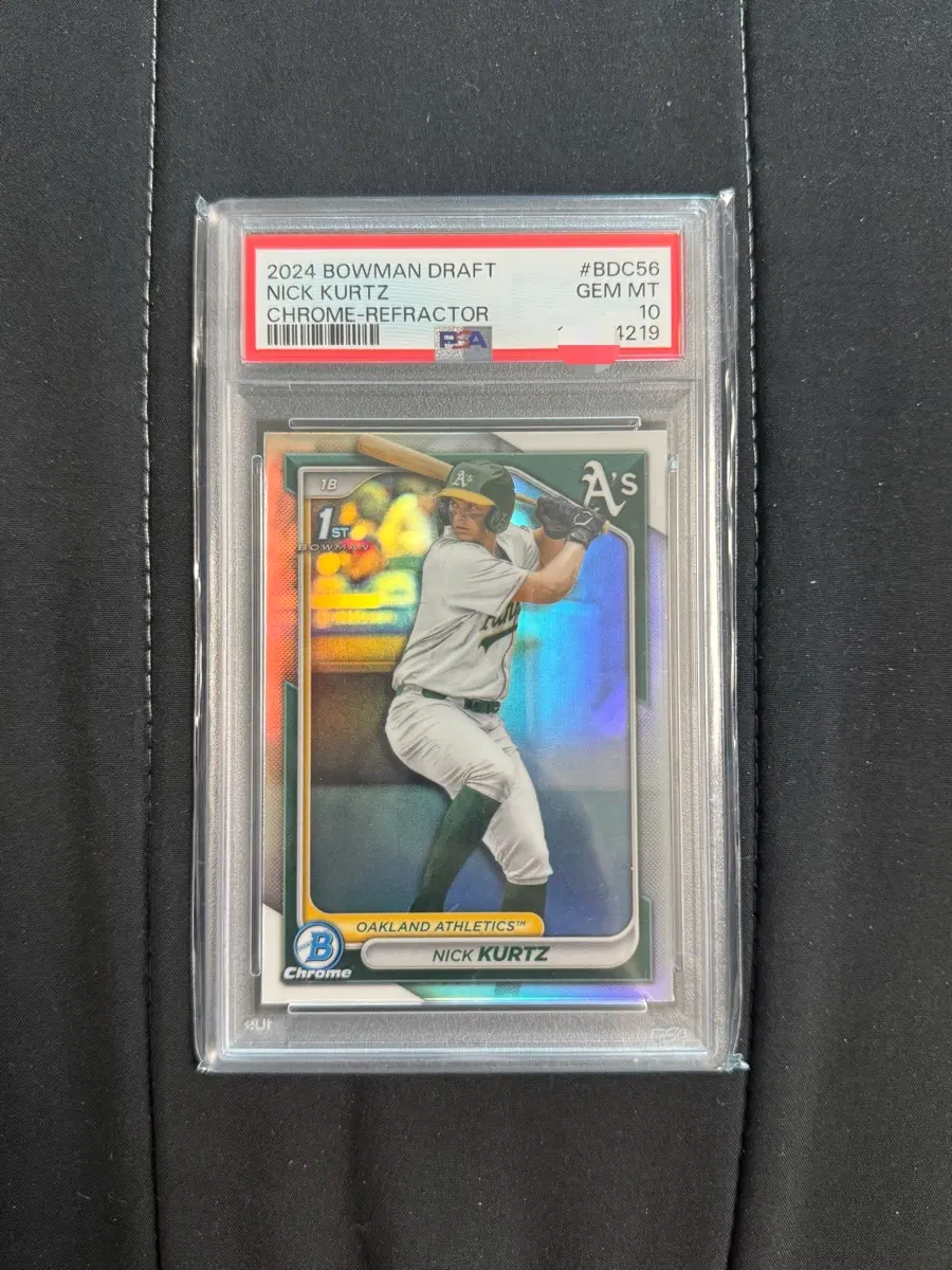 2024 Bowman Draft Nick Kurtz 1st Bowman Chrome Refractor PSA 10