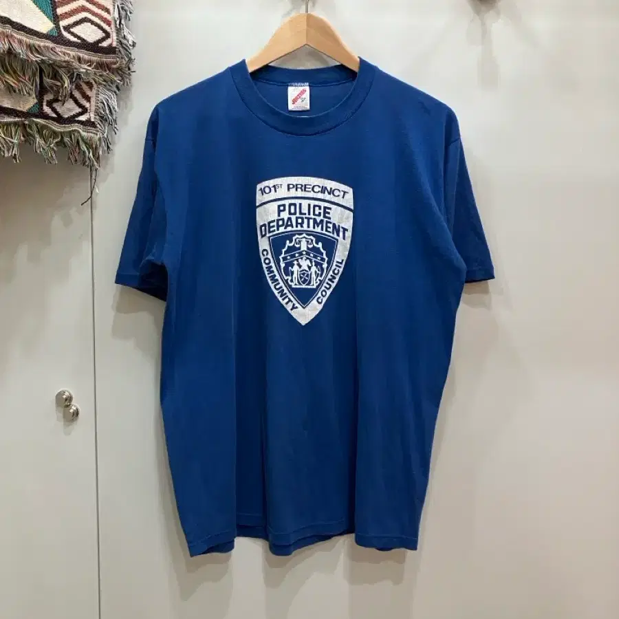 90s JERZEES USA 폴리스 티셔츠 made in USA
