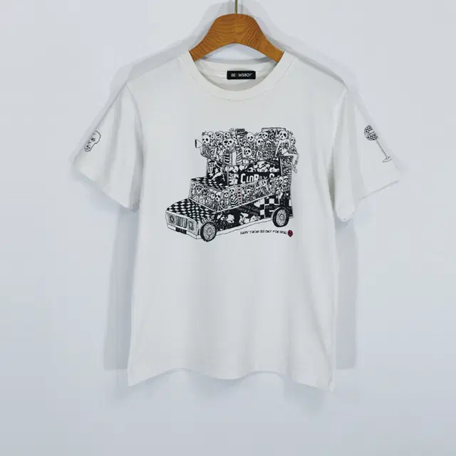 BEAMS BOY 스컬택시그래픽티셔츠