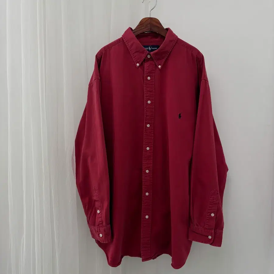 폴로 랄프로렌Polo Ralph Lauren 빈티지 버건디 버튼다운 셔츠xxl