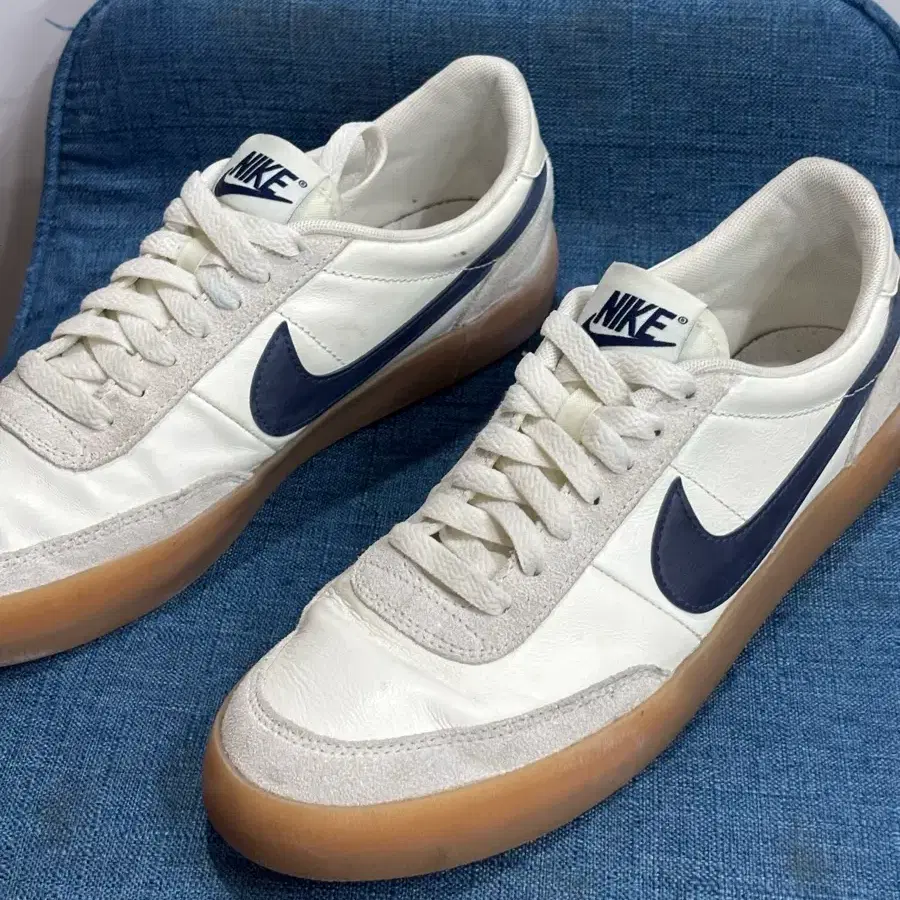 [265] 나이키 킬샷 2 레더 화이트 네이비 검창 스니커즈 운동화 5.5  - 브랜드: 나이키 (NIKE) - 색상: 화이트/네이비 - 사이즈: 265  [상품 설명] 나이키 킬