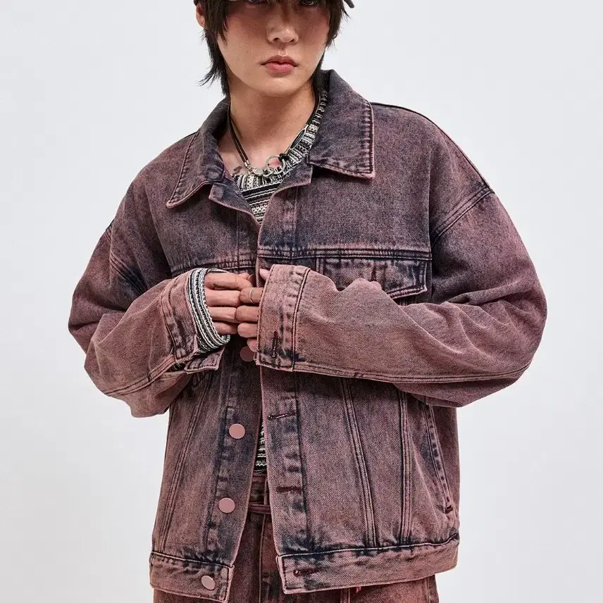 씨웨어 바이 더 지니어스 와인 오버사이즈 데님 셋업