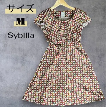 Sybilla 시빌라 원피스 M 반팔 올 패턴 코튼 면 일본제