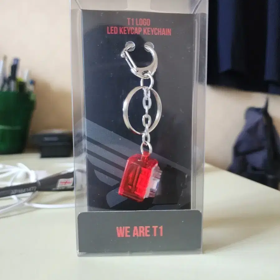 T1 로고 LED 키캡 키링