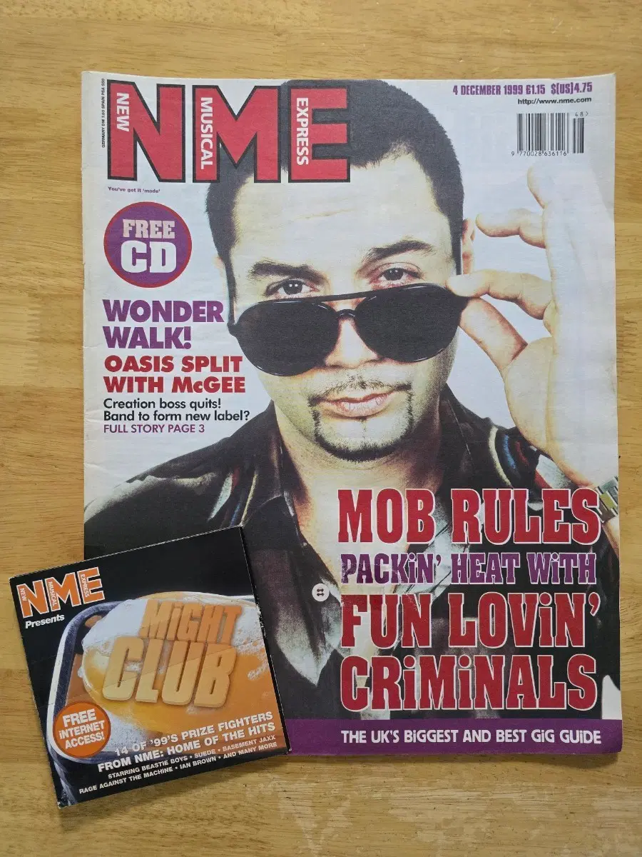 매거진 Fun Lovin' Criminals 펀 러빈 크리미널스 NME 라지 매거진