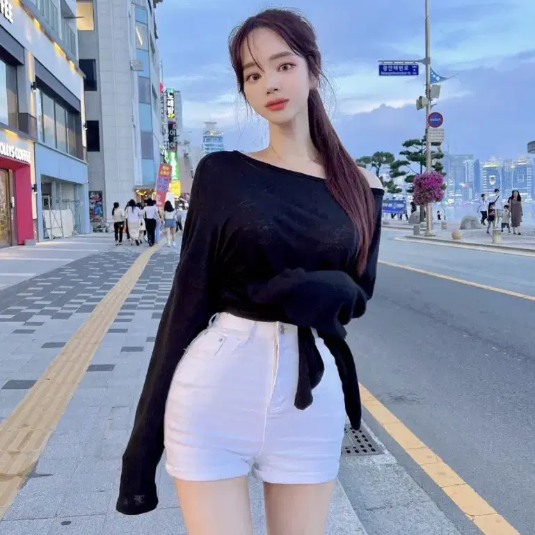 메이진스 쫀쫀 숏팬츠 데님 M사이즈