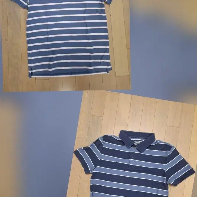 지오다노 스트라이프 반팔카라티