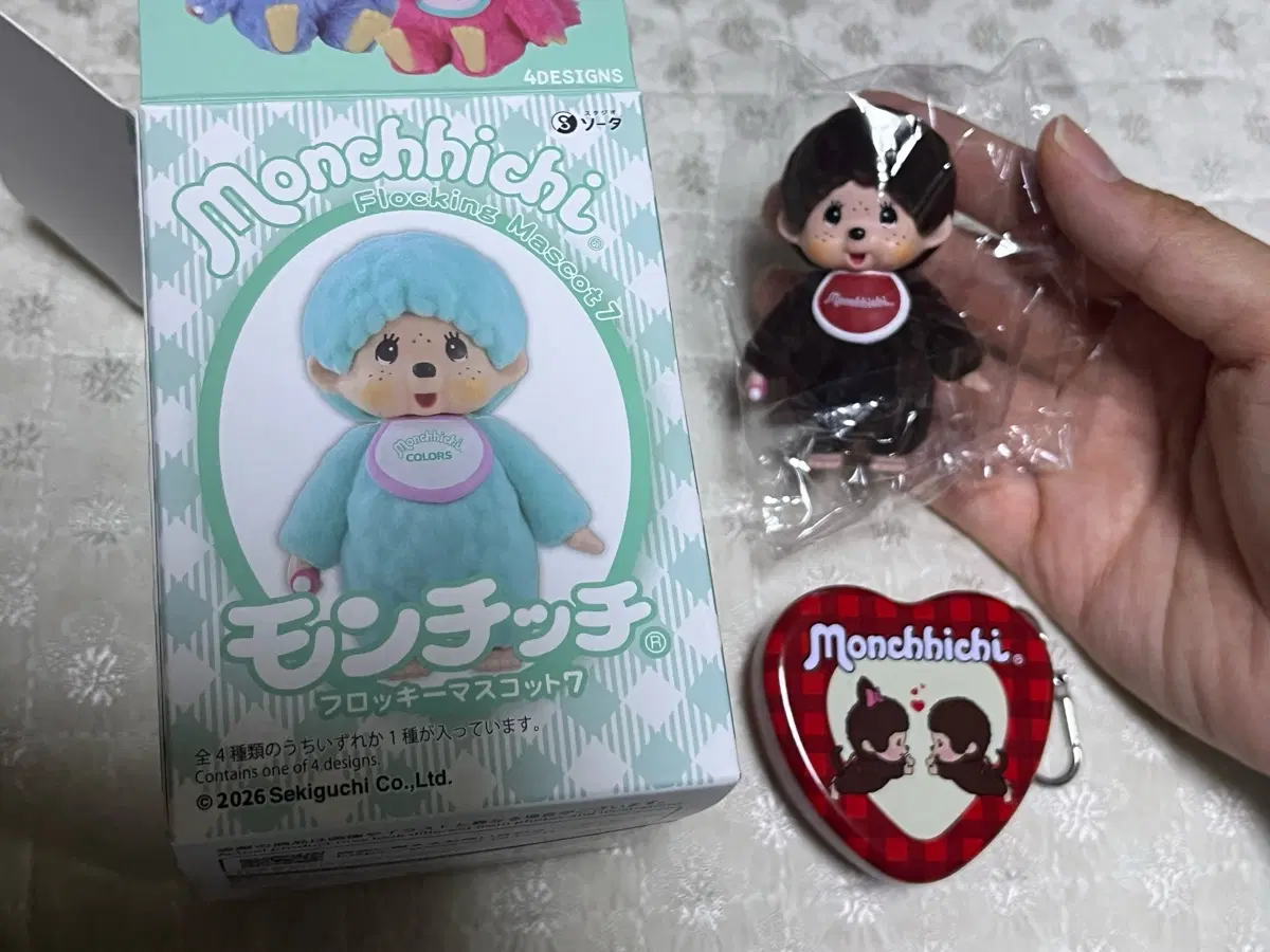 몬치치 플로키 마스코트7 피규어 오리지널 + 하트 틴케이스 키링