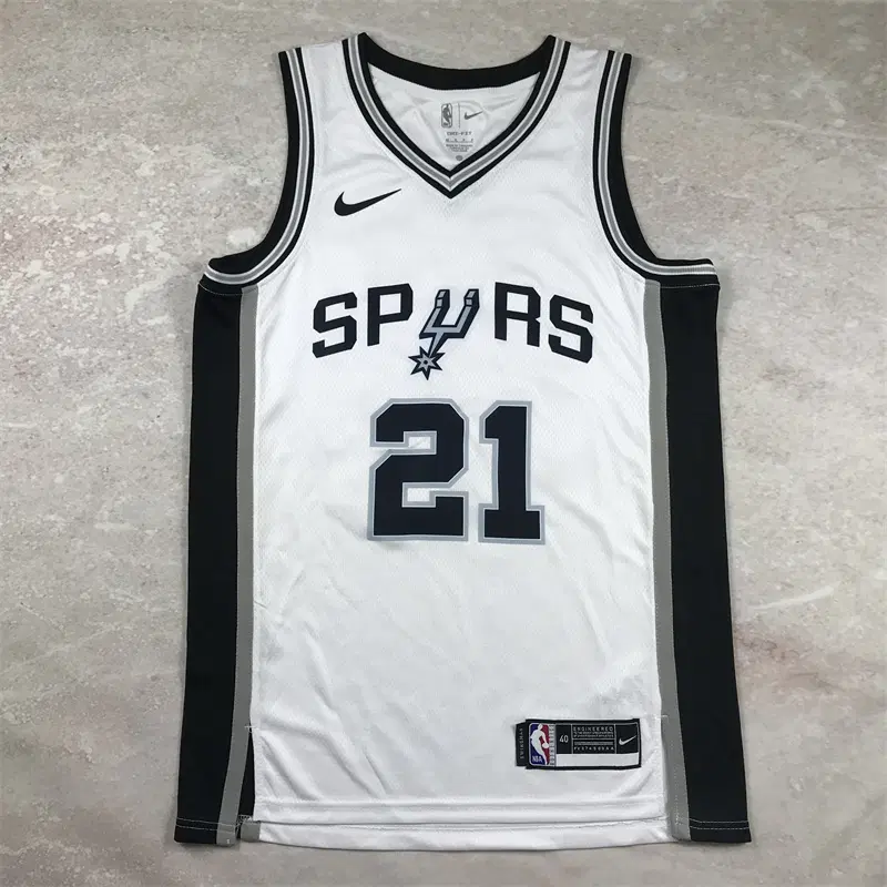 NBA 농구 유니폼 2024 스타일 스퍼스 21호 던컨 화이트 핫프레스
