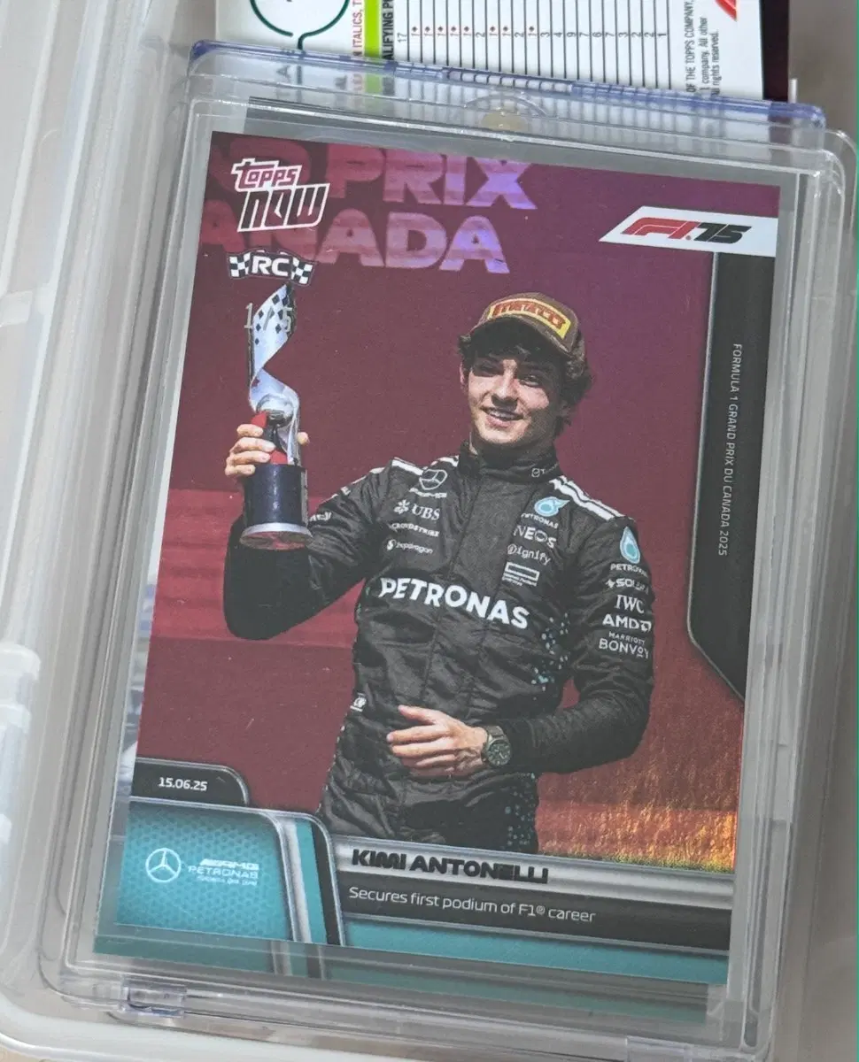 Topps now 2025 formula 1 card #45 (2025 canada gp kimi antonelli first podium)