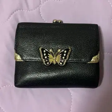 ANNA SUI 안나수이 버터플라이 모티브 3단 폴더형 지갑 블랙