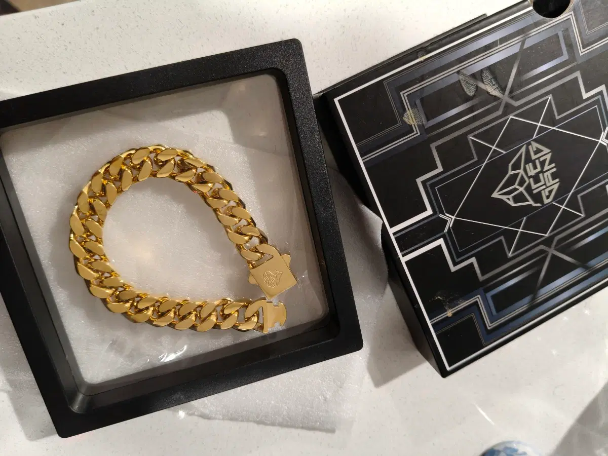18K 도금 12mm 금팔찌 18cm 남녀공용 7인치 악세사리