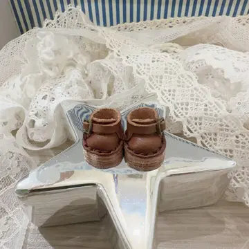 넨도로이드돌 오비츠 11 핸드메이드 가죽 신발 다크 브라운 양말 포함 의류