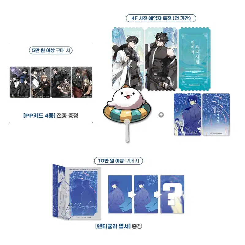 전독시 팝업 사전예약 특전 티켓2종/부채/생일포카&구매특전 렌티큘러 엽서/PP카드4종