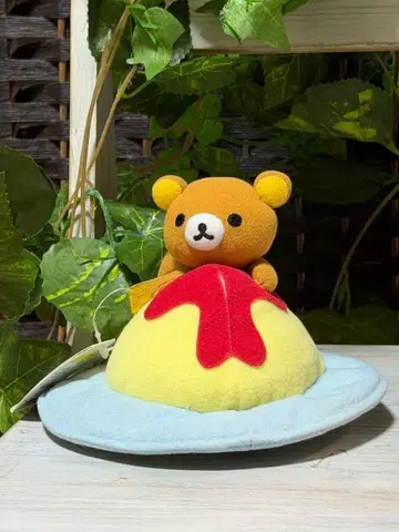 [레어] 리락쿠마 빙글빙글 봉제 인형 오므라이스 택 포함