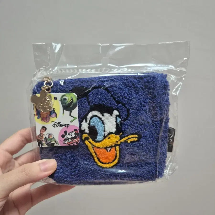디즈니 도날드덕 뽀글이 파우치 블루