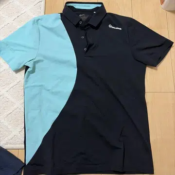 TaylorMade 골프웨어 반팔 블랙 x 라이트 블루 M