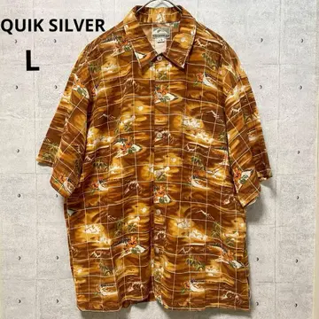 QUIKSILVER 알로하 셔츠 올 패턴 서프 하와이안 L