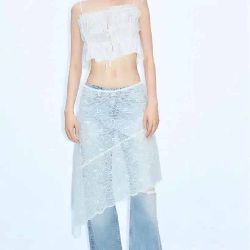 (새상품)Zara 레이스 언발 스커트