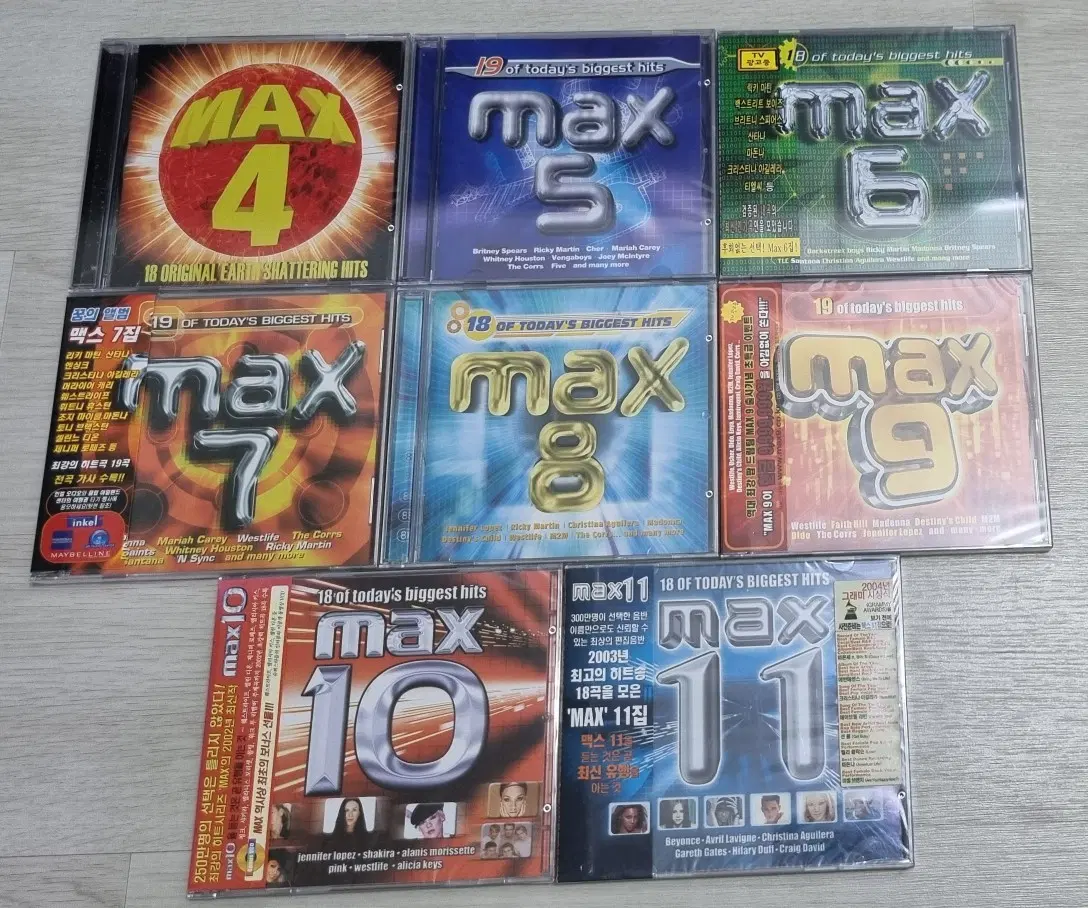 팝 컴필레이션/ 맥스 Max 4-11집 총 8장 (미개봉 CD)