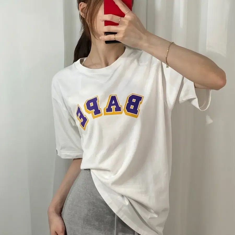 슬로픽 유일매물 베이프 빅로고 화이트 티