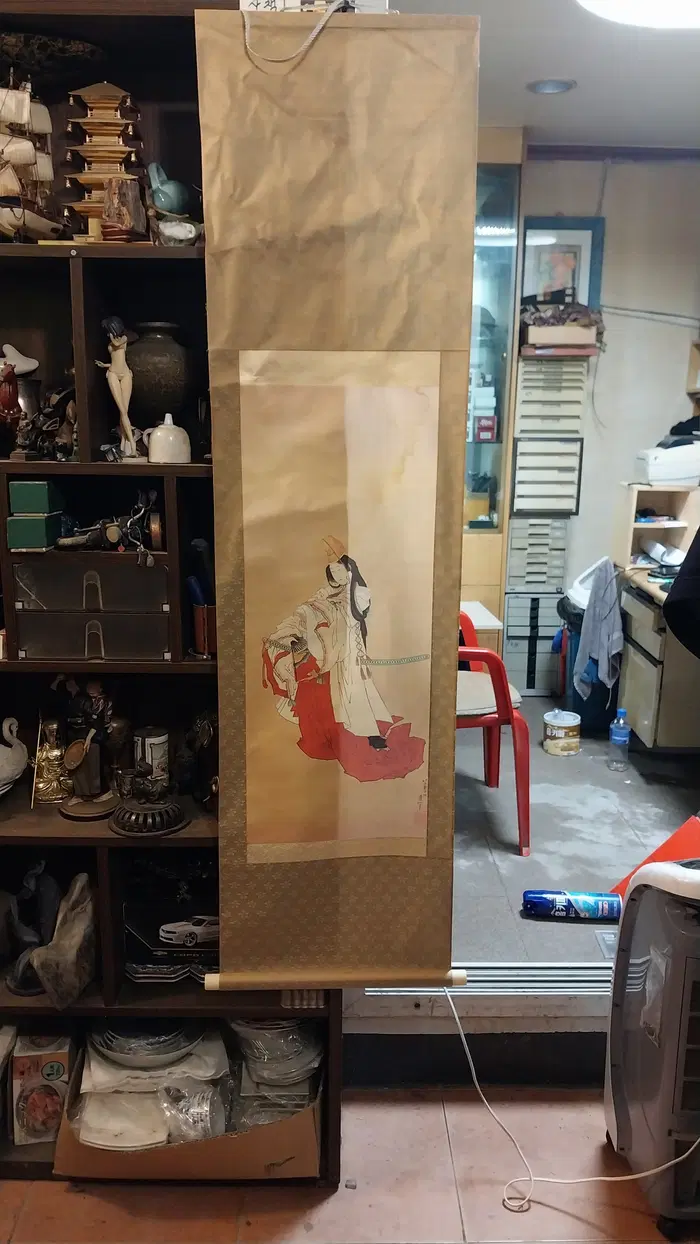 일본 전통 무희도 천 프린팅 족자/40 x 150 cm