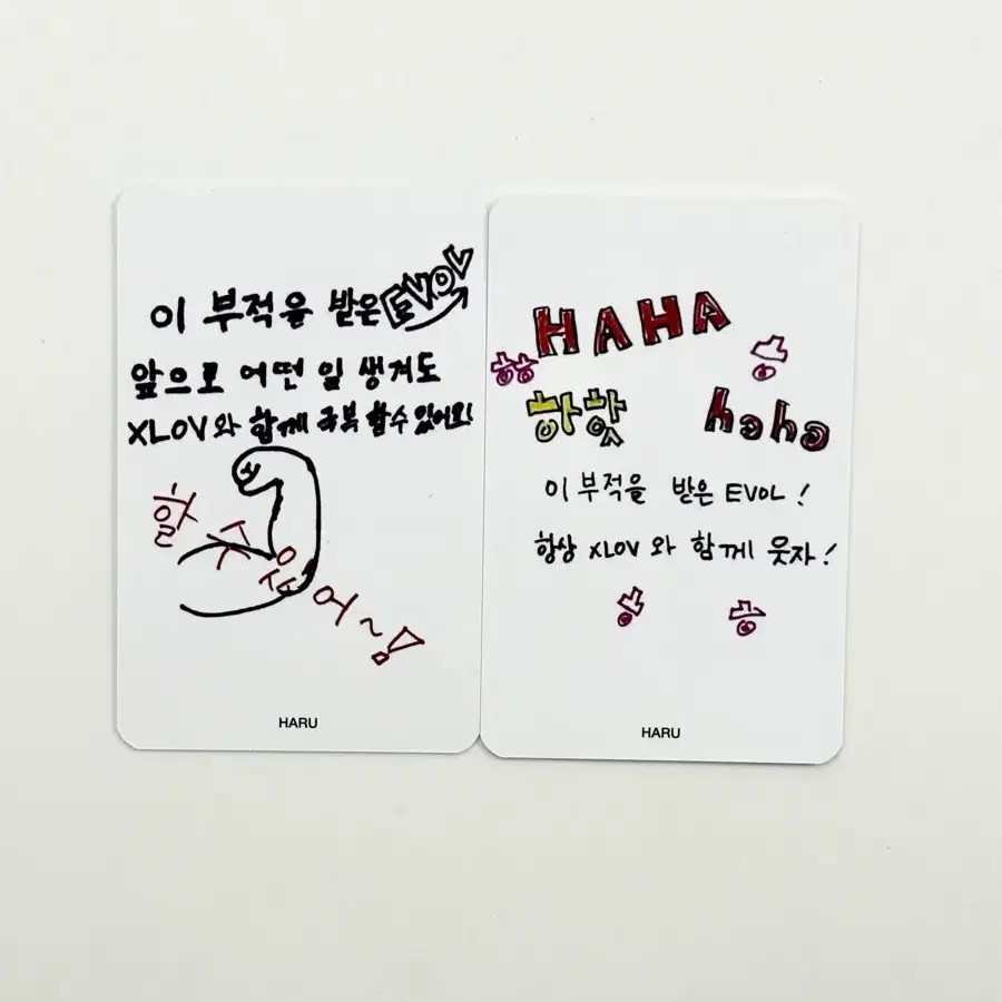 (2pcs set)XLOV 엑스러브 HARU 부적 포카 pobs