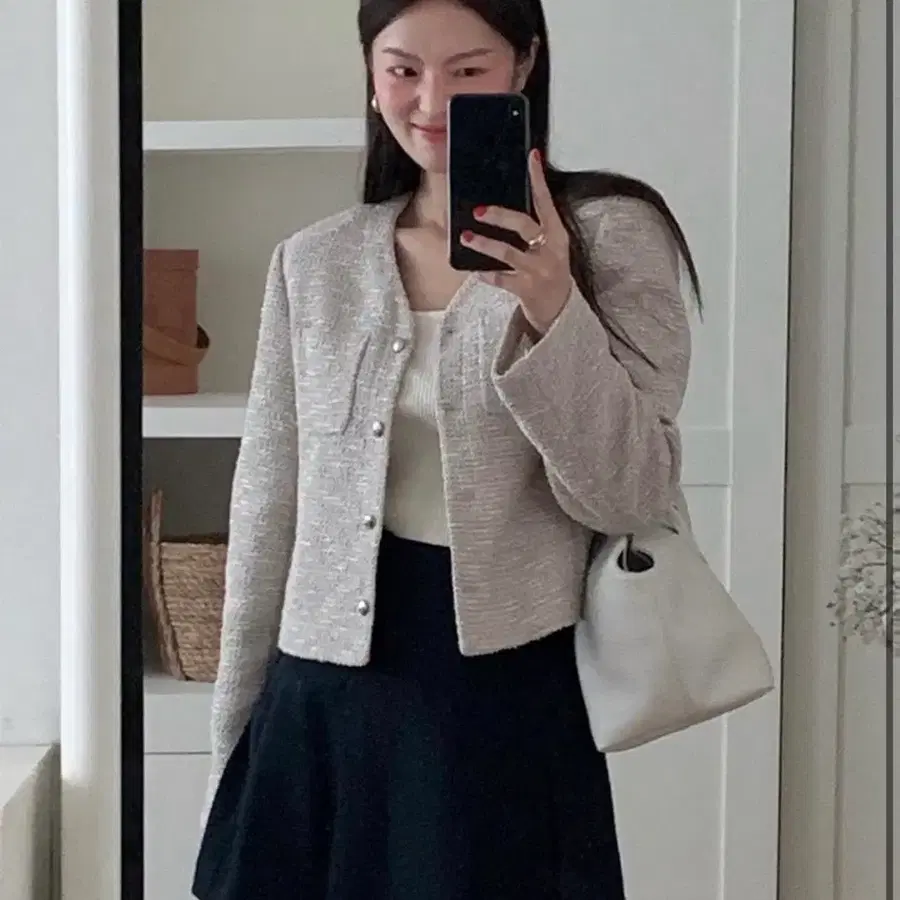 ged 게드 투버튼 플리츠 스커트