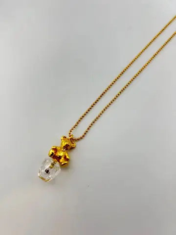 Swarovski 베어 모티브 목걸이 골드 컬러 크리스탈