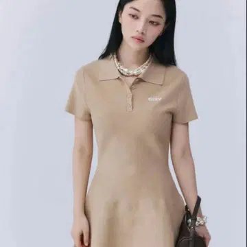 eimy istoire 플레어 니트 원피스 미니 베이지