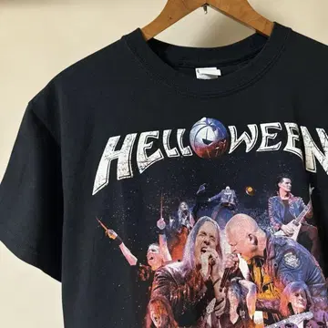 [미착용] 온라인 한정판 HELLOWEEN 2018년 내한 기념 밴드 T셔츠 M