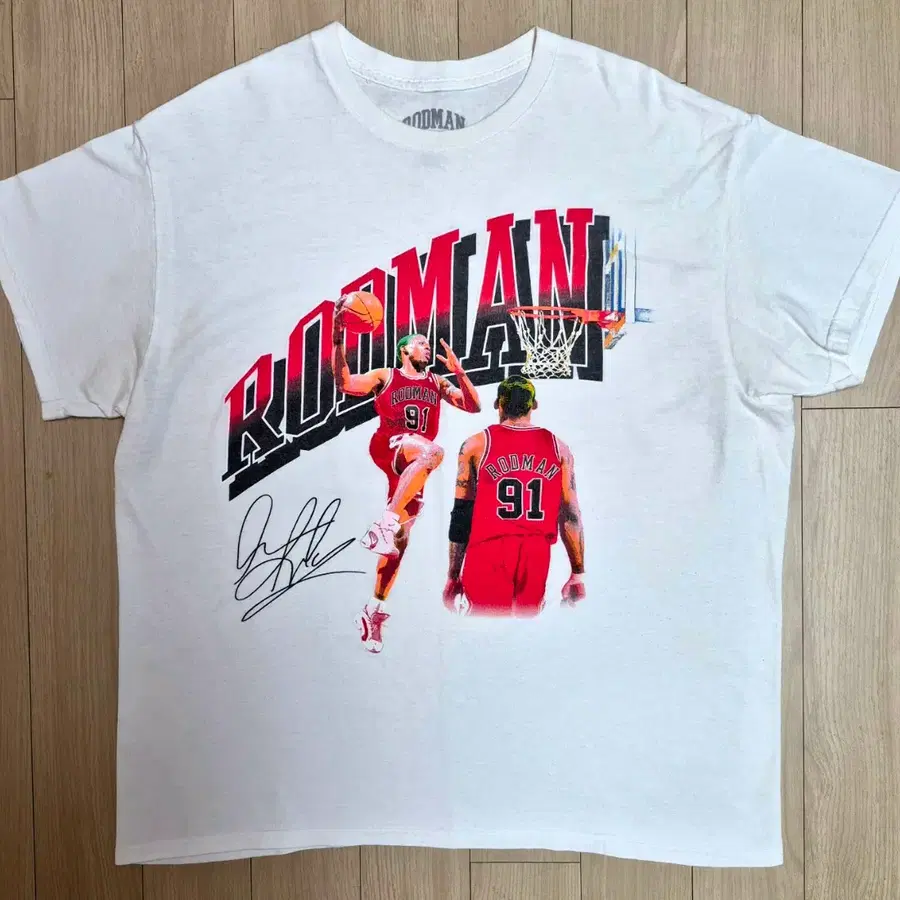 Dennis Rodman "91 Bulls" Vintage Graphic T-Shirt (L)