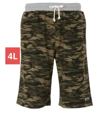 OUTDOOR PRODUCTS 인레이 쭈리 카모플라주 패턴 하프 팬츠